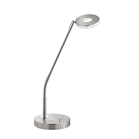 LED tafellamp Dent, vermogen 6 W, 750 lm, 3000-6000 K, traploos dimbaar, IP20, L 160 x B 160 x H 600 mm, kunststof &amp; metaal, nikkel mat